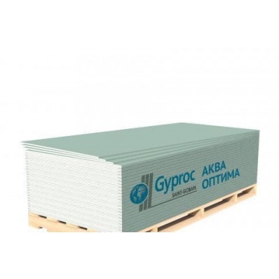 Гипсокартонный лист Gyproc Аква Оптима 2500х1200х12,5 мм влагостойкий