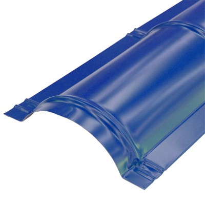 Планка конька круглого Colorcoat Prisma R 110 х 2000, 0,5 мм, Met.Blue голубой металлик