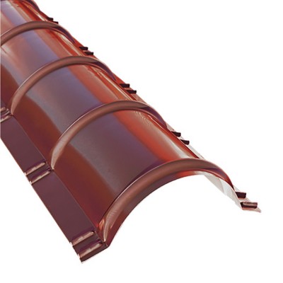 Планка конька круглого Пластизол R 110 х 2000, 0,5 мм, RAL 8017 коричневый шоколад