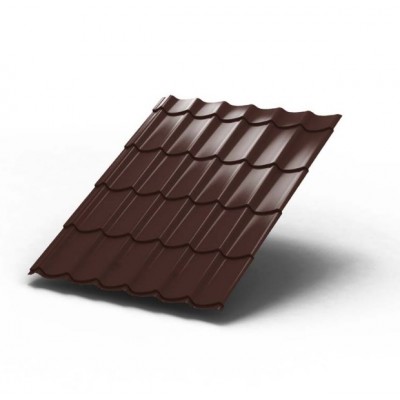 Металлочерепица МП ЛАМОНТЕРРА VikingMP E 0,5 мм, RAL 8017 коричневый шоколад