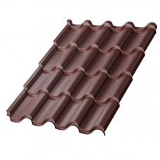 Металлочерепица МП МОНТЕРРОСА PURETAN 0,5 мм, RAL 8017 коричневый шоколад