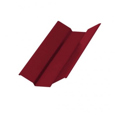 Планка ендовы верхняя Полиэстер 76х76х2000 0,45 мм, RAL 3003 красный рубин