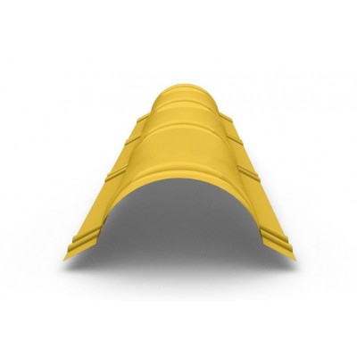 Планка конька круглого Полиэстер R 110 х 2000 0,45 мм, RAL 1018 желтый цинк