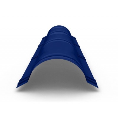 Планка конька круглого PURMAN R 110 х 2000, 0,5 мм, RAL 5005 синий насыщенный