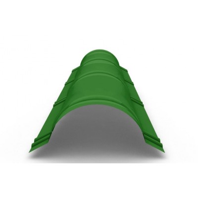 Планка конька круглого Полиэстер R 110 х 2000 0,45 мм, RAL 6002 зеленый лист