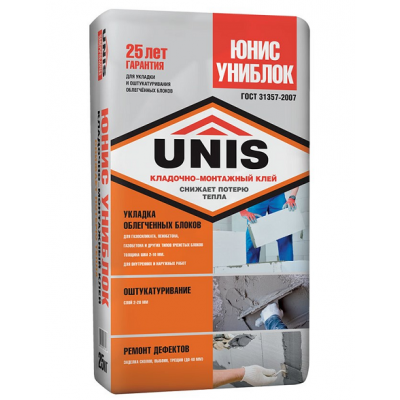 Кладочно-монтажный клей "ЮНИС Униблок" 25 кг