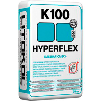 Клей для плитки Litokol Hyperflex K100 серый 20 кг